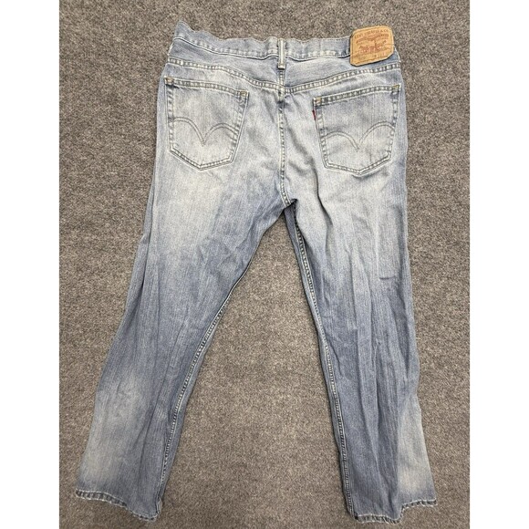 Levi's 569 Jeans Mens 34x34 (33x31) Blue Loose Straight Medium Wash Faded Grunge - Picture 3 of 9